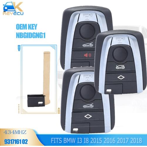 KEYECU OEM Smart Keyless Remote Control Key 434MHz for 2014 2015 2016 2017 BMW i3 i8 FCCID: NBGIDGNG1