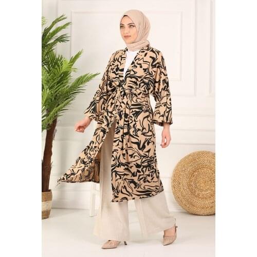 TUGBA outfit for Muslim Women Print Kimono Cardigan İslamic Muslim Turkiye