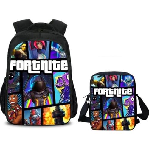 Games Battle School Bag Set For Teenage Boys Girls Children FORTNITE Print Kids Daily 2Pcs Backpack Students 16inch Mochilas