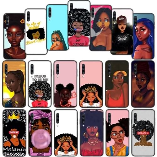 Queen Afro Melanin Poppin Soft Cover Case for Samsung Galaxy S20fe S21 Plus A02 A12 A32 A52 A72 F62 M02 M62 Ultra Cover