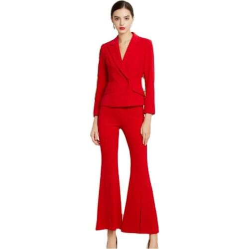 Professional Pants Suit Women Fashion New Formal Long Sleeve Slim Blazer and Trousers Office Ladies Interview Work Wea