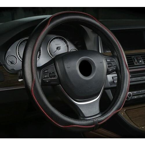 Leather Car Steering Wheel Cover Set for Diameter 36 38 39cm Car Accessories Interior New Handle Cover Protector