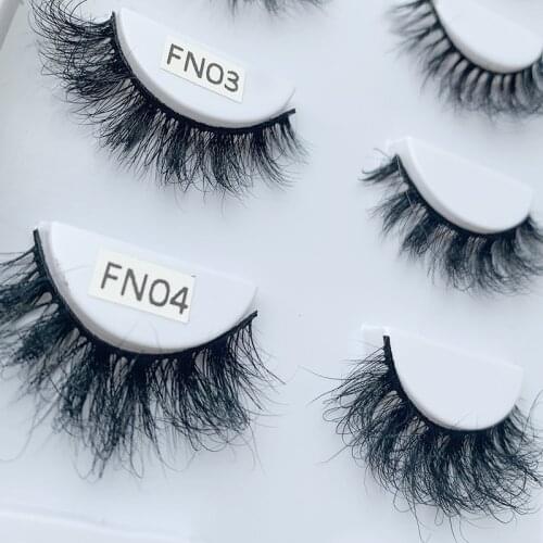 Rainsin FN 30Pair Reusable Mink Eyelashes 18mm Natural Lashes Thin Band Mink Makeup Fluffy Thick Cross Cruelty free Eyelash