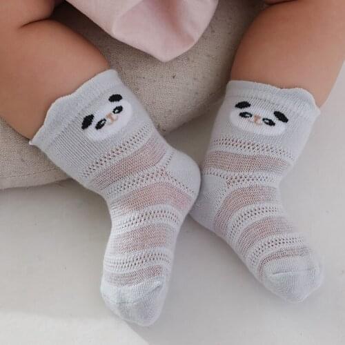 Newborn Infant Summer Socks With Animal Print Kids Child Girls Boy Cotton Mesh Cute Funny Cartoons Sock Kawaii Baby Accessories