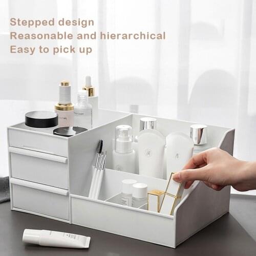 Makeup Organizers Cosmetic Storage Box Large Capacity Sundries Storage Box Desktop Jewelry Nail Polish Makeup Drawer Container