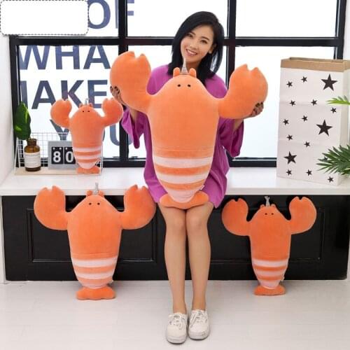 Plush Lobster Pillow Dolls Soft Stuffed Cartoon Crayfish Pillow Animal Toys Cushion New Design Gifts For Kids 80x50cm DY50280