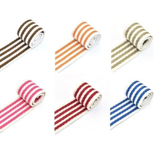 1.5" Webbing Belt Fabric Belts Striped Ribbons Multicolored Cotton Bag Ribbon Handbag Webbings Dog Collar Webbing for Bag Strap