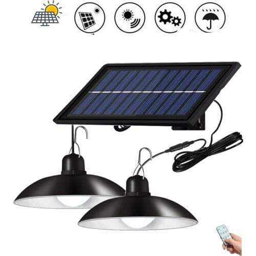Retro Lampshade Solar Pendant Light LED Outdoor Indoor Solar Power Lamp 9.8FT Cord Sunlight Pendant Ceiling Porch Home Garden Ya
