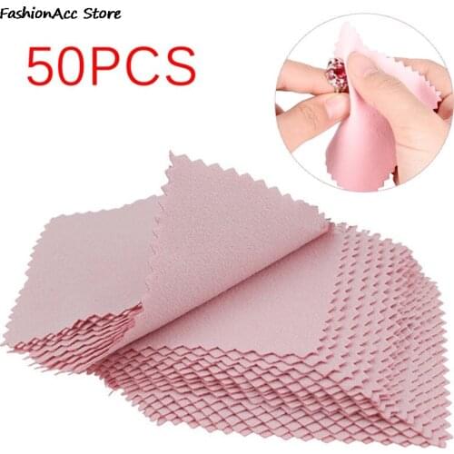 50pcs/Pack Clean Cleaning Cloth Polishing Cloth For Sterling Platinum Jewelry Anti Tarnish