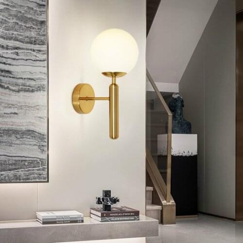 Nordic Modern LED Wall Lamps E27 For Apartment Bedroom Restaurant Luxury Contracted Creative Corridor Gold And Black Luminaire