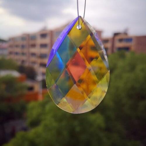 Top Quality 10pcs/lot 50MM Clear AB Crystal Chandelier Pendants Lamp Accessories (Free Rinngs) Diy Suncatcher Wedding Party Deco