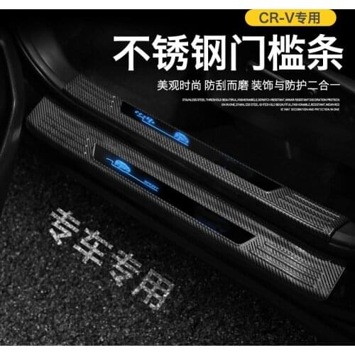 High-quality stainless steel LED Plate Door Sill Welcome Pedal Car Styling Accessories For Honda CRV CR-V 2017-2019,Car-Styling