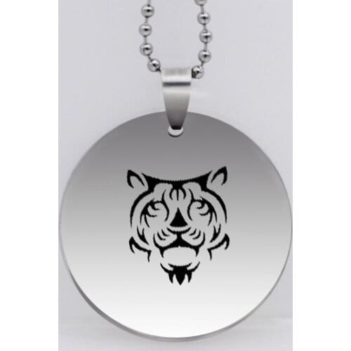Ufine animal jewelry dad gift pendant army card tiger stainless steel customed necklace N4474