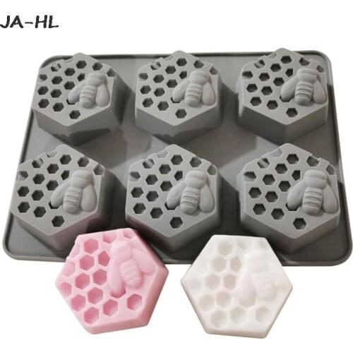 1Pc Silicone Mold Bee Soap Mold 6 Cavity Handmade Soap Craft For DIY Soap Maker Random Color