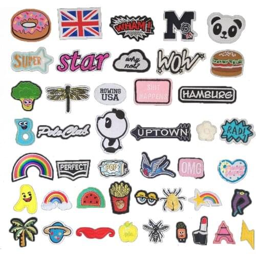 Cartoon panda badge embroidered jeans jacket can be sewn and ironed DIY clothing supplies material accessories 1PCS for sale