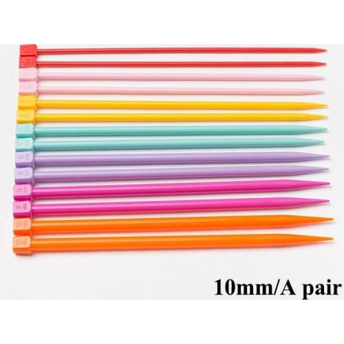 2pcs 25cm Knitting Needles 4.0mm-10.0mm Single Point Yarn Weave Knitting Needles Hook For Scarf Sweater Clothes Tools