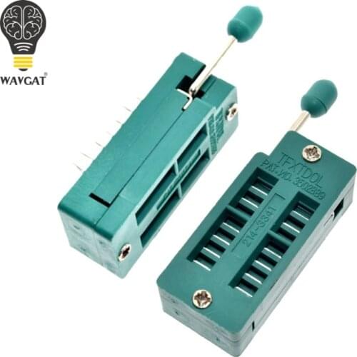 2PCS IC Test Universal ZIF Socket 14pin 14 pin dip 2.54mm IC Socket pitch