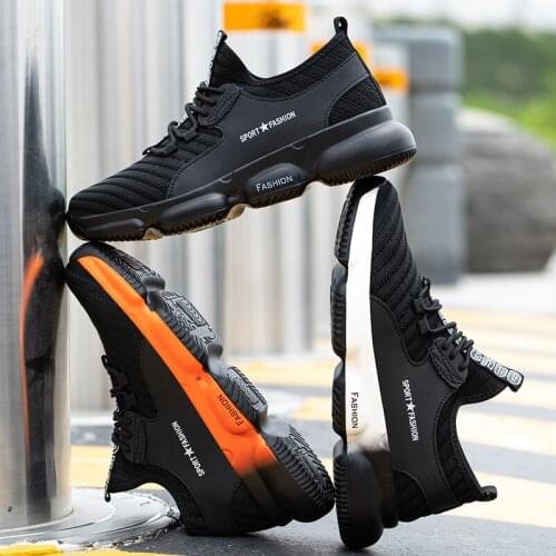 2021 Lightweight Work Shoes Fashionable European Standard Steel Toe Shoes Puncture-Proof Sports Safety Work Shoes Safety Shoes