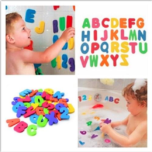 36PCs Alphanumeric Letter Bath Puzzle Soft EVA Kids Baby Toys New Early Educational Kids Tool Bath Toy Funny Toy