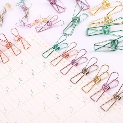 5pcs Metallic Vintage Fish Trap Handbook Utility Documents File Storage Clips