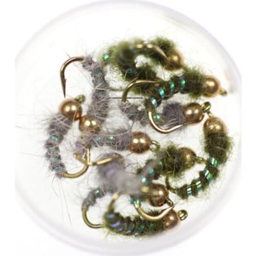 New Arrived 6 Pcs/Set Copper John Bead Head Prince Nymph Flies Trout Fly Fishing Bait #12