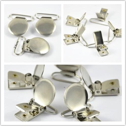 60 Pcs Silver antique bronze Metal Rangle/Round Baby Pacifier Clip Suspender Sewing Tool