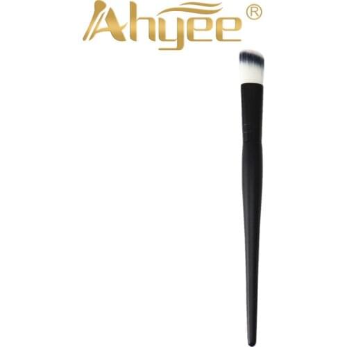 Ahyee New 1 PCS Angled Concealer Brush Black Wood Handle Aluminum Ferrule Synthetic Hair Dense Soft Foundation Make up Tool