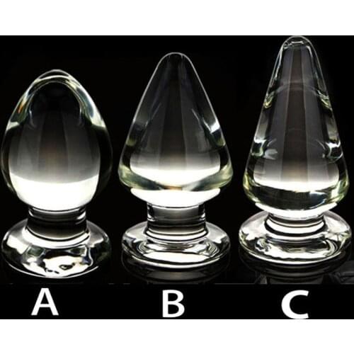 60mm Diameter Big Glass Butt Plug Anus Dilator Expander G Spot Stimulator Anal Balls Buttplug Sex Toys For Woman Men Adult