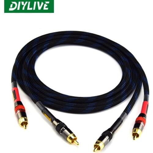 DIYLIVE HIFI RCA Cable High Quality 4N OFC HIFI 2RCA Male to Male Audio Cable