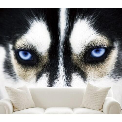 Bacaz 8D Mural Head of Wolf Wall Art 3d Wallpaper Animal Tiger Mural 3D Wall Mural Wall paper for Living Room Background Decor