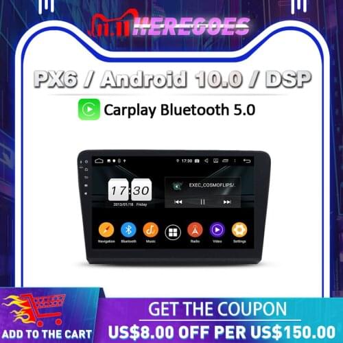 Carplay PX6 DSP 10.1" Android 10 4GB 64GB Car DVD Player GPS Navi Wifi Bluetooth 5.0 RDS Radio For VW BORA 2012 2013 2014 2015