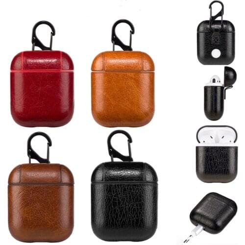 Coque For AirPods Leather Protective Case Cover Earphone Fundas Estuche For Air Pod 2 1 Boitier Etui Estuche Carcasa Auriculares