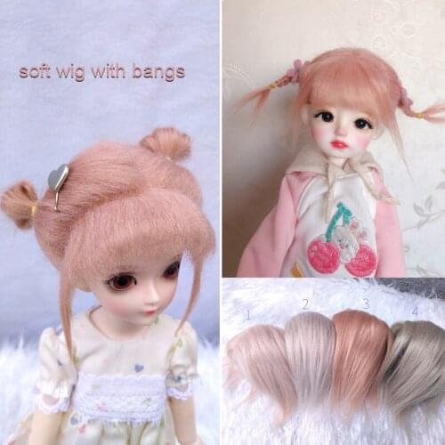 G10-X016-1 children handmade toy 1/12 1/8 1/6 1/4 Doll wig BJD/SD doll props Accessories DIY colorful soft wig with bangs 1pcs