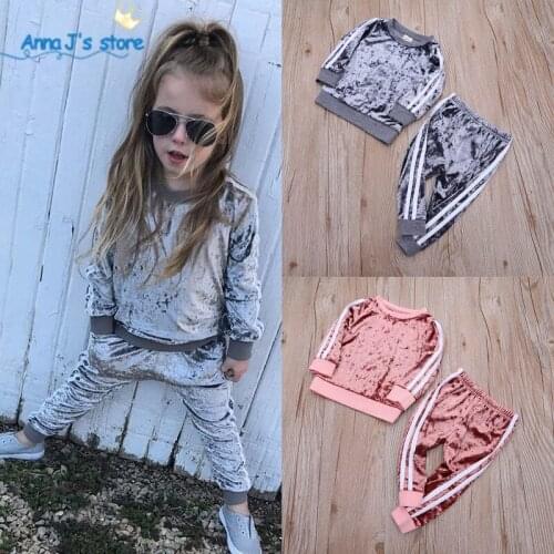 Children Clothing girls Sets spring autumn Kids Clothes Toddler Girl Boy Clothes Sets fleece Girls Tracksuits Sport Suits TZ642