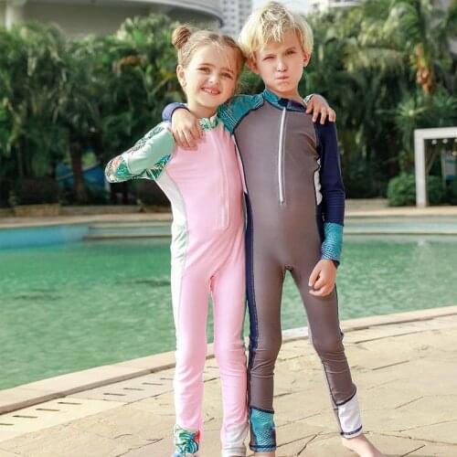 UPF50+ Children Swimwear One Piece Shark Print Long Sleeve Kids Swimsuit for Boys Baby Toddler Swimsuits Bathing Suit Beachwear