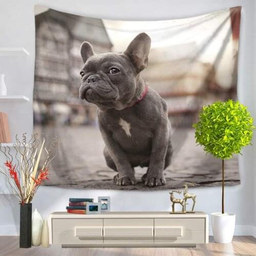 Home Decorative Wall Hanging Carpet Tapestry Rectangle Bedspread Bulldog dog Pattern GT1070