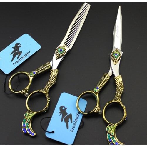 "Freelander 440C TB-65 Phoenix Fashion Modeling Scissors Professional Hairdressing Scissors 6.0 Inch Stainless Steel Type Size