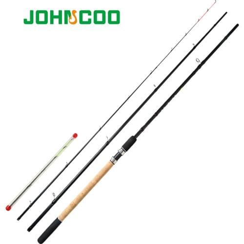 JOHNCOO Feather 40T Carbon Light Weight Feeder Fishing Rod 3.6m 3.9m 3 Sections Feeder with 3 Different Tips Test 90g 120g 150g