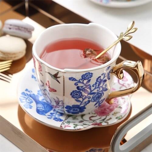 Ceramic Coffee Cup and Saucer Set Pastoral Phnom Penh Asymmetry Teacup Household Afternoon Tea Milk Cup Latte Black Coffee Mug