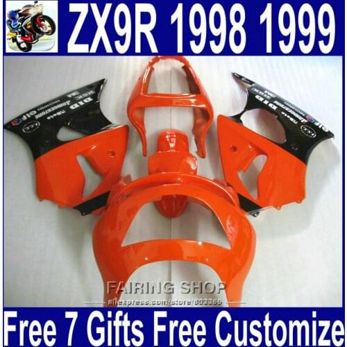 Nice fairing kit ZX9R 1998 1999 98 99 For Kawasaki ninja ( Red black+sticker ) Full plastic parts Fairings xl26