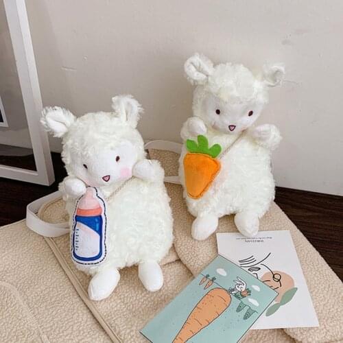 Cute girl cartoon plush shoulder bag panda doll one shoulder messenger bag change lady bag