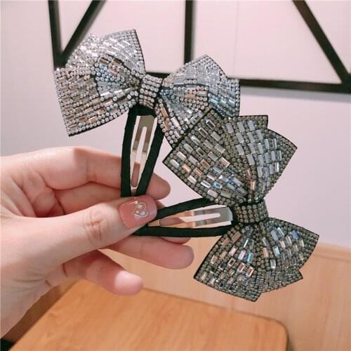 Fashion bow Rhinestone zircon Hair Barrette Hair Clip Hairpin Girl Shining Crystal Hair Accessories Women Headdress Wholesale