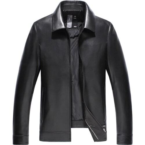 Geniune Leather Jacket for Men Sheepskin Leather Down Jackets Winter Plus Size Campera Hombre Invierno J11080 MF133