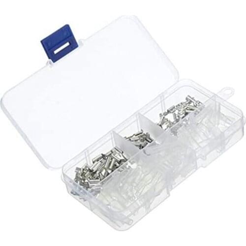 120Pcs 2.8mm 4.8mm 6.3mm Crimp Insulating Terminals Silver Transparent Female Spade Connectors Sleeve Kit