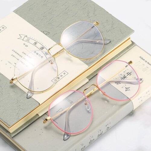 2020 New unisex round Myopia glasses for men women Metal frame glasses anti blue light Nearsighted Eyewear Glasses -1.0 -2.5