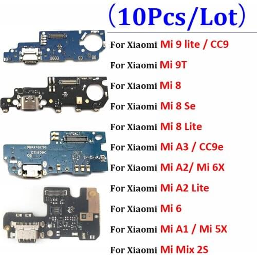 10Pcs/Lot， For Xiaomi Max Mix 2 3 2s 6 A1 5X A2 6X 8 Se A2 9 Lite CC9e USB Charging Dock Port Connector Board Flex Cable