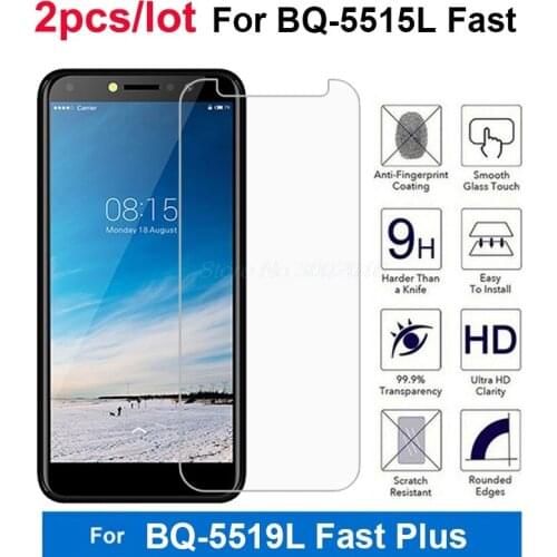 2PCS Smartphone Film For BQ BQ-5515L Fast 5.5" Case 9H Ultra-thinTempered Glass for BQ Mobile BQ-5519L Fast plus Glass Cover