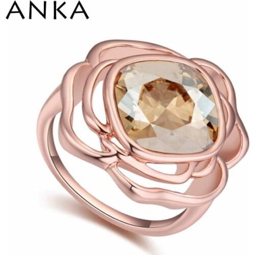 ANKA fashion flower crystal ring fashion jewelry genuine rose gold color crystal rings jewelry Crystals from Austria #112953
