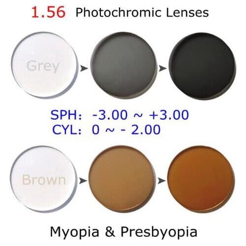 1.56 photochromic Single Vision Optical Aspheric Prescription Lenses Fast and Deep Color Coating Change Performance