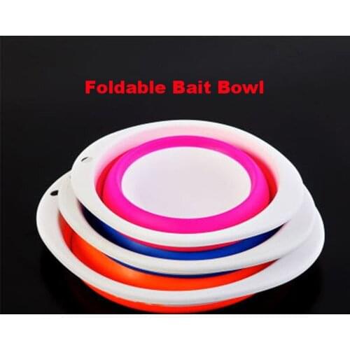 1pc Fishing Non Toxic Foldable Bait Bowl / Bait Tray / Groundbait Mixing Bowl for Carp Fishing Accessory